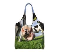 vacas holandesas,Bolsas de mano reutilizables, bolsas de supermercado, bolso de hombro de lona de gran capacidad