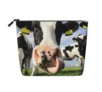 Vacas holandesas,Neceser de Maquillaje de imitación Lino, Neceser de Viaje portátil