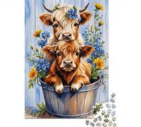 Vacas Lindas de Highland 1000 Piezas Papel Ecológico Rompecabezas Premium para Adultos Descompresión del Juego Educativo Decoración De Paredes Y Regalos 38x26cm/1000pcs