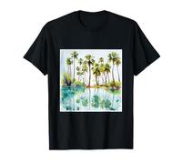 Vacation Paradise Tropical Lagoon Beach Sand Watercolor v3 Camiseta