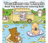 Vacations on wheels: A Cute Animal Road Trip Coloring Book for Adults and Teens Featuring Cozy Scenes and Happy Adventures for Relaxation