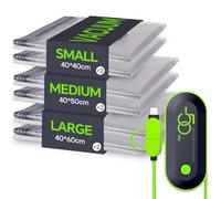 Vacbird Bolsa de Vacío Ropa Con Bomba EléCtrica, 6 Bolsas Para Guardar Ropa (2 Grandes, 2 Medianas, 2 PequeñAs), Reutilizables Para Mudanzas ArtíCulos De Viaje Y Almacenamiento diario