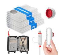 Vacbird Bolsas Vacio Ropa con Bomba USB, 9 Bolsas de Vacio Para (3x 40x40 cm, 3x 40x50 cm, 3x 40x60 cm), Ahorra Espacio Para Ropa, Maletas y Adecuado Para Viaje y Hogar, Resistente y Reutilizable