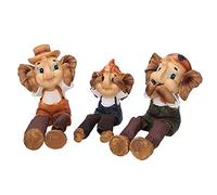 Vacchetti Giuseppe Juego de estatuas de Resina de 3 Piezas, Elefante, Multicolor, Piccolo