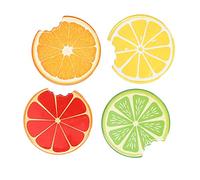 Vacchetti Posavasos Cerámica Paquete 4 Piezas Limón Redondo, Multicolor, Pequeño