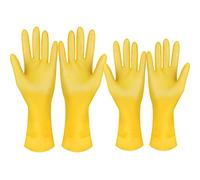 VacFreKep 2pares de guantes domésticos reutilizables, guantes lavavajillas de goma, ultragruesos, mangas largas, limpieza de cocina, trabajo, pintura, jardinería, cuidado de mascotas (m y l, Amarillo)