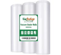 VacFreKep 3 Rollos 28X600cm Rollo Bolsas Envasar al Vaci Vacio Alimentos Bolsas de Vacío de Alimentos,Bolsas para Envasar al Vacío Envasado al Vacío para Alimentos Sin BPA
