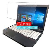 VacFun Filtro Luz Azul Vidrio Templado Protector de Pantalla para LIFEBOOK FMV-A574 / H fujitsu 15.6" Visible Area, 9H Cristal Screen Protector Anti Blue Light Filter Película(Cobertura no Completa)