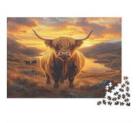 Vache Des Highlands |Scenic Paysage de montagne| Puzzles Amusants En Famille 38x26cm/1000pcs Adultes