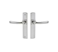 Vachette assa abloy - Juego de 2 manijas de puerta gran placa muze-color cromo terciopelo - Función.Bec-de-cane -