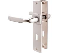 Vachette Assa Abloy - Juego de 2 manijas de puerta pequeña placa artis-color cromo terciopelo - Función L -