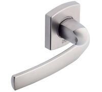 Vachette assa abloy - Juego de 2 manijas de puerta sobre rosetas de color platino - Acabado: cromado terciopelo -