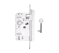 Vachette - Cerradura de empotrar Alsace recta con llave - 67585/SC-D - Eje de 55 mm, distancia de 72 mm, cuadrado de 8 mm, 1 llave incluida, color gris