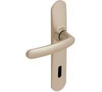 Vachette - Juego de manija de puerta con placa grande SLIM - versión llave L - puerta de dormitorio, oficina - distancia de 195 mm - sistema de colocación fácil - 10 años - cromo resistente - acabado