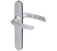 Vachette - Juego de manija de puerta en placa grande SLIM - Versión condena para cuarto de baño, WC - Distancia entre ejes de 195 mm - Sistema de colocación fácil - Garantía de 10 años - Zamak