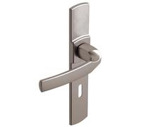 Vachette - Juego de manija de puerta sobre placa ARTIS - Versión llave L para puerta de dormitorio y oficina - Distancia entre ejes de 195 mm - Material Zamak resistente - Garantía de 10 años