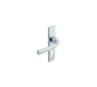 Vachette - Juego de manija de puerta sobre placa ARTIS - Versión llave L para puerta de dormitorio y oficina - Distancia entre ejes de 165 mm - Material Zamak resistente - Garantía de 10 años