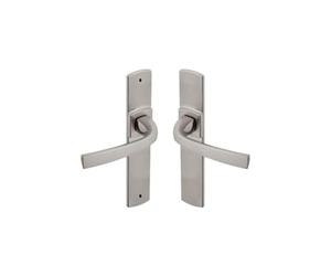 Vachette - Juego de manija de puerta sobre placa pequeña Muze - Versión caño de caña, puerta para cocina, sala de estar, entre ejes de 165 mm, sistema de colocación fácil, en Zamak resistente, acabado