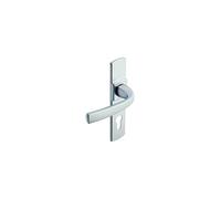 Vachette - Juego de manija de puerta sobre placa pequeña Muze - Versión clave L para cocina, sala de estar, entre ejes de 165 mm - Sistema de colocación fácil - Zamak resistente - Acabado platino