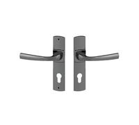 Vachette - Juego de manija de puerta sobre placa pequeña Muze - Versión Cle I para cocina, salón, entre ejes de 165 mm, sistema de colocación fácil - Zamak resistente - Acabado de diamante negro