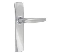 Vachette - Juego de manija de puerta sobre placa pequeña RIV ANGERS - Versión llave I para puerta de entrada, bodega, oficina, garaje - Distancia entre ejes de 165 mm - Zamak resistente, acabado