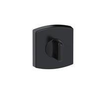 Vachette - Juego de rosetones con condena muze para puerta de inodoro, SDB, diámetro de 52 mm y fijación invisible, material Zamak resistente a la corrosión - 10 años - Acabado ónix negro mate