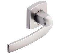 Vachette Manija de puerta ARTIS - Soporte y rosetón cuadrado solidarizado para puertas de grosor 30 a 48 mm - Zamak - cuadrado 7 mm - Incluye subrosetón - Garantía de 10 años - Platino
