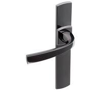 Vachette Muze - Juego de manijas de puerta con placa grande, versión llave L, puerta de dormitorio, oficina, entre ejes de 195 mm, sistema de colocación fácil, Zamak resistente, acabado de diamante