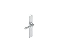 Vachette Set de Poignée de Porte sur Grande Plaque RIVIERA - Version Clé I pour Porte d’Entrée, Cave, Bureau et Garage - Entraxe 195 mm - Garantie 10 ans - Aluminium, Finition Champagne - Pose Facile