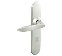 Vachette TWIST - Juego de manija de puerta con placa grande, versión condenatoria para baño y inodoro, entre ejes de 195 mm, sistema de colocación fácil, 10 años de garantía - Zamak resistente