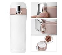 Vacío reutilizable de acero inoxidable Termo con aislamiento Botella de agua Taza de viaje Café Taza de té 350 ml para bebidas frías y calientes Frascos de metal para oficina (Blanco)