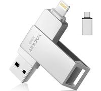 Vackiit 256 GB Pendrive para iPhone MFI Lightning, Pen Drive USB C Apple Autorización Lightning, Memoria USB 3.0 Externa Photo Stick para iPhone iPad Mac iOS OTG Android Teléfono PC Tableta 3 in 1
