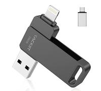 Vackiit Pendrive 256gb para iPhone Apple Autorización, Pen Drive LightningTipo C Memoria USB 3.0 Externa Photo Stick para iPhone iPad Mac iOS Android Teléfono PC con MFI Lightning,USB C 3 in 1