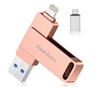 Vackiit Pendrive 256GB para iPhone Capacidad Real, MFi Lightning Certificada por Apple Unidad USB-C, Memoria USB 3.0 Externo para iPhone,iPad,Smartphones OTG-Android,Mac,Tablet y PC 3-en-1