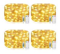 Vacoulery 4 Piezas Guirnalda Luces USB, 10M 100 LED Luces de Cadena 8 Modos con Mando Timer Impermeable Cadena de Luces Para Habitacion Interior Bodas Fiesta de Navidad