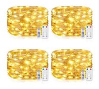 Vacoulery 4 Piezas Guirnalda Luces USB, 10M 100 LED Luces de Cadena 8 Modos con Mando Timer Impermeable Cadena de Luces Para Habitacion Interior Bodas Fiesta de Navidad