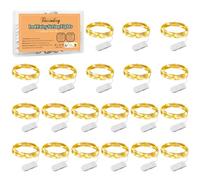 Vacoulery Cadena de Luces con Pilas 20 PCS, 1M 10 LEDs Luces de Cadena Micro, Alambre de Cobre Luces para Decoración Interior, Exterior, Boda, Fiesta de Navidad