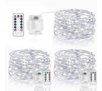 Vacoulery Cadena de Luces Con Pilas, 3 Piezas 5M 50LED Guirnaldas Con Timer & 8 Modos Para Navidad Fiesta Hogar Bodas Interiores Exteriores DIY Decoración