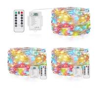 Vacoulery Cadena de Luces con Pilas, 3 Piezas 5M 50LED Guirnaldas Luces con Timer & 8 Modos Luces de Hadas para Navidad Fiesta Hogar Bodas Interiores Exteriores Fiestas DIY Decoración