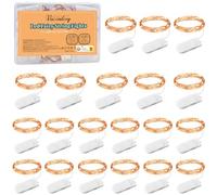 Vacoulery Cadena Luces Led con Pilas, 1m 10 Led Luces Led Pilas Guirnalda Luces Interior Exterior Micro Cobre Luces Decorativas para Navidad, Jardín, Casas, Boda, Fiestas (BIanco Cálido) (20 Piezas)