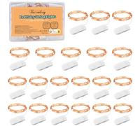 Vacoulery Cadena Luces Led con Pilas 20 Piezas 1m 10 Led Luces Led Pilas Guirnalda Luces Interior Exterior Micro Cobre Luces Decorativas para Navidad, Jardín, Casas, Boda, Fiestas(Blanco Frío)