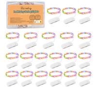 Vacoulery Cadena Luces Led con Pilas 20 Piezas 1m 10 Led Luces Led Pilas Guirnalda Luces Interior Exterior Micro Cobre Luces Decorativas para Navidad, Jardín, Casas, Boda, Fiestas(Colorido)