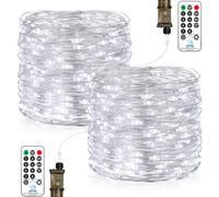 Vacoulery Guirnalda Luces Interior Enchufe, 2 × 23M 200 LED Luces de Hadas con Temporizador Exteriores Impermeable IP65 para Arbol de Navidad, Fiestas, Jardín, Balcón (Blanco Frío)