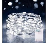 Vacoulery Guirnalda Luces Pilas 3 Metros 30LEDs Luces LED Pilas Cadena de Luces Guirnalda Luces Interior para Interior Navidad Halloween Bodas (1 Pieza, Blanco Frío)