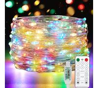 Vacoulery Guirnalda Luces USB, 10M 100 LED Luces de Cadena 8 Modos con Mando Timer Impermeable Cadena de Luces Para Habitacion Interior Bodas Fiesta de Navidad
