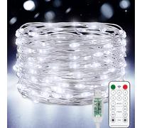 Vacoulery Guirnalda Luces USB, 10M 100 LED Luces de Cadena 8 Modos con Mando Timer Impermeable Cadena de Luces Para Habitacion Interior Bodas Fiesta de Navidad