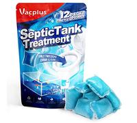 Vacplus Tratamiento de tanque séptico, 12 piezas para suministro de 1 año, paquetes solubles con fácil operación, enzimas biodegradables duraderas para residuos, grasas y olores