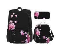 vacsAX Beauty Daisy - Mochila ligera impermeable (juego de 3 piezas) con bolsa de almuerzo, estuche para lápices para oficina y escuela, Flores preciosas, Talla única