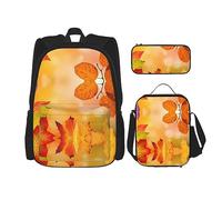 vacsAX Beauty Daisy - Mochila ligera impermeable (juego de 3 piezas) con bolsa de almuerzo, estuche para lápices para oficina y escuela, otoño, Talla única