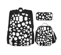 vacsAX Blessed to Be Called Sunflower Mochila impermeable ligera (juego de 3 piezas) con bolsa de almuerzo, estuche para lápices para oficina y escuela, negro/blanco, Talla única
